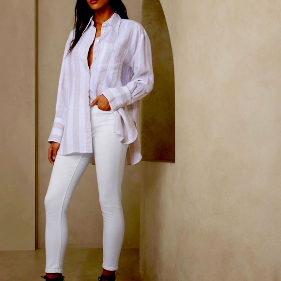 Banana Republic Denim - Banana Republic White‎ Mid-Rise Skinny Denim